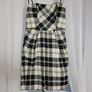 Candies Strapless Plaid Black and White Dress Size 7 (Juniors)